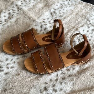 Free People Leather Clog Sandals
